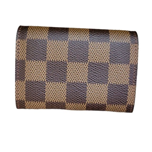 LOUIS VUITTON Porte Monnaie Plat Damier Coin Case Ebene Damier Canvas - Picture 2 of 9